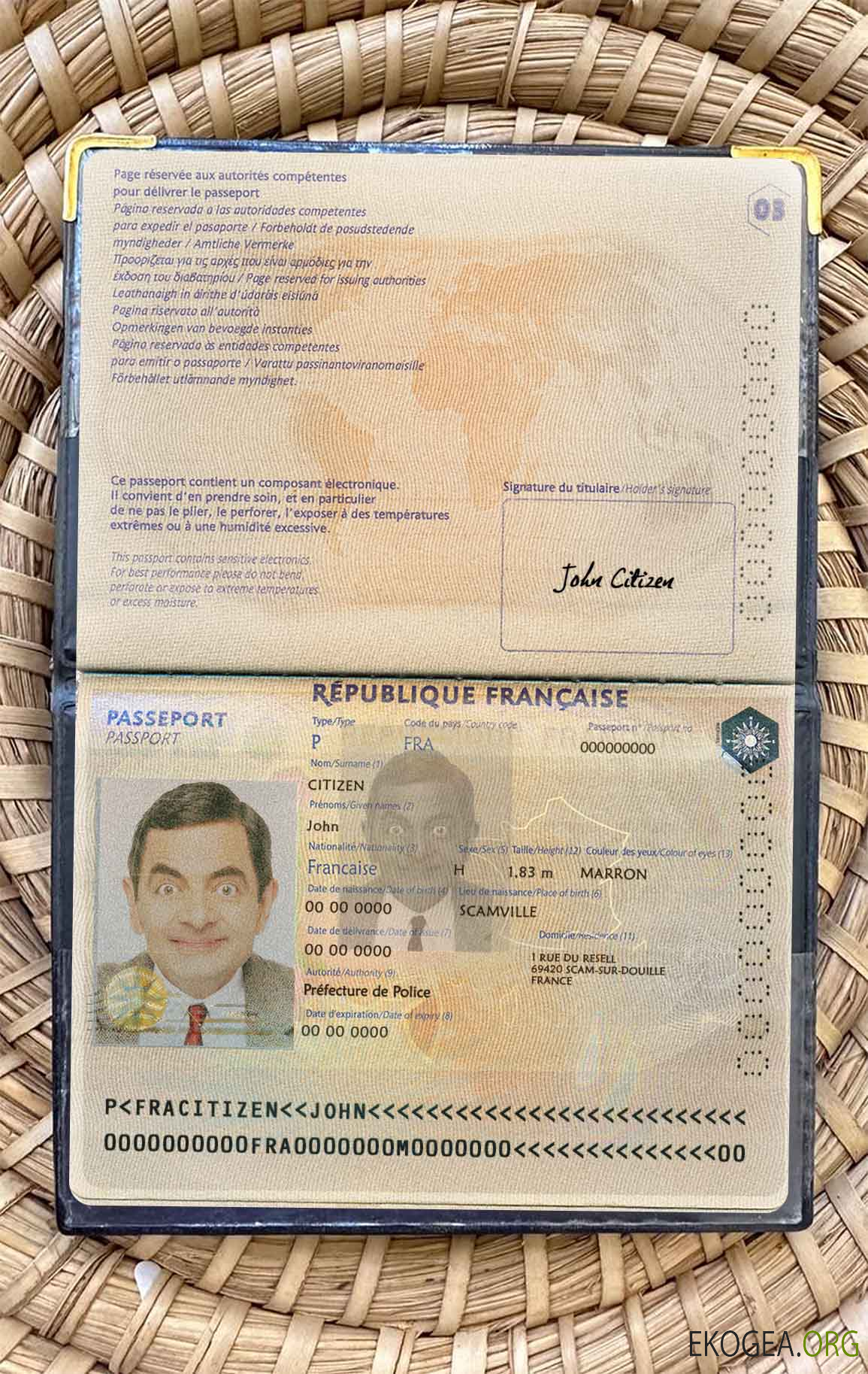 Look photo du passeport français version 2